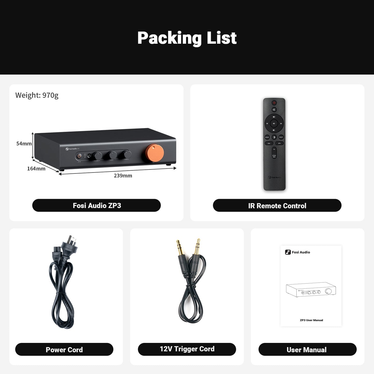 Fosi Audio ZP3 - Préamplificateur HiFi équilibré - Entrées XLR/RCA - Bluetooth 5.1