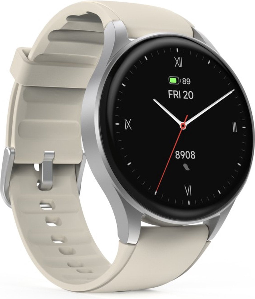 Hama Smartwatch 8900 – Silver Smartwatch with Phone, GPS, AMOLED Display, Waterproof & 110+ Sports Modes