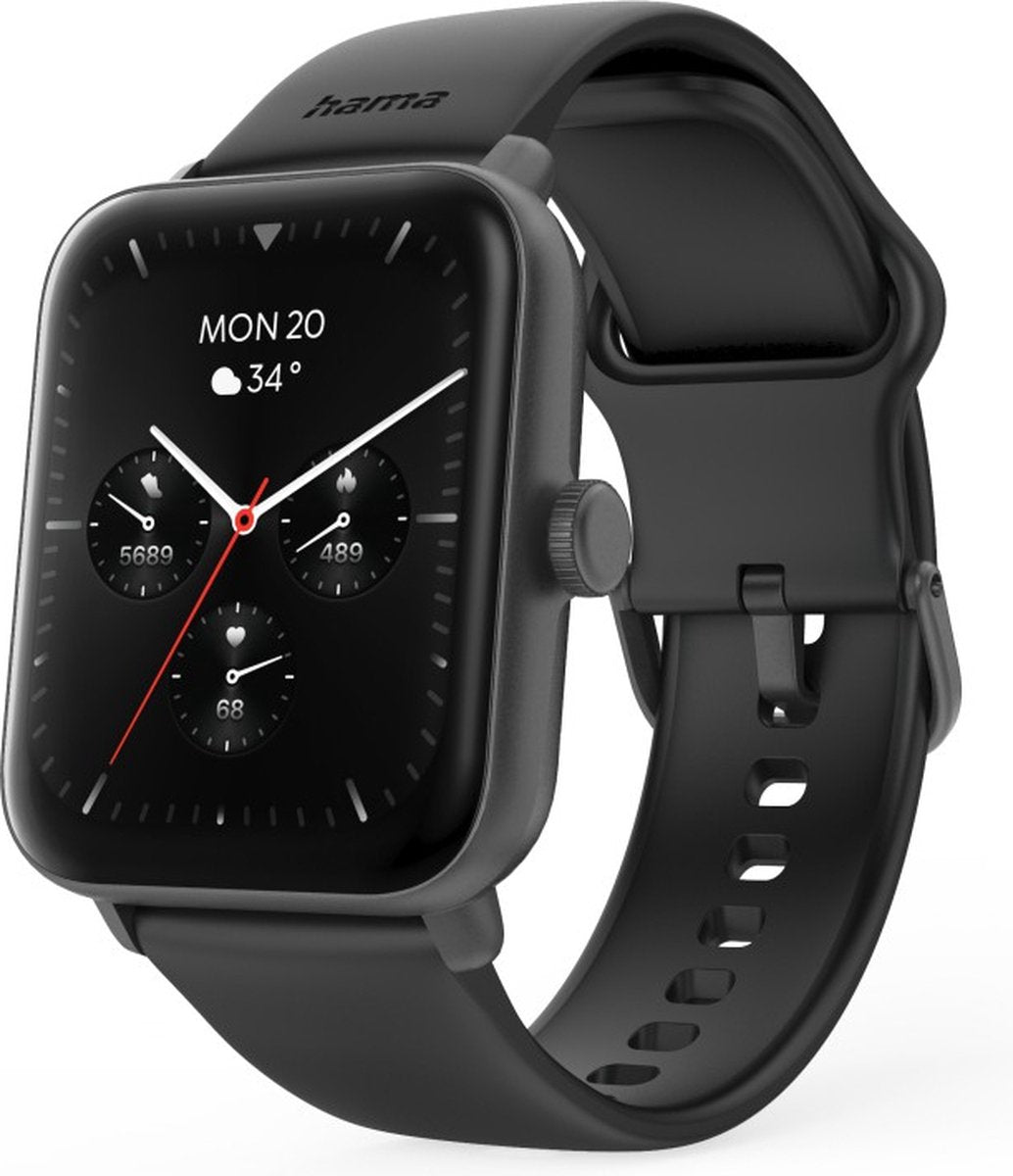 Hama Smartwatch 6010 – 44mm GPS Smartwatch with Phone Calls, Waterproof, TFT Display