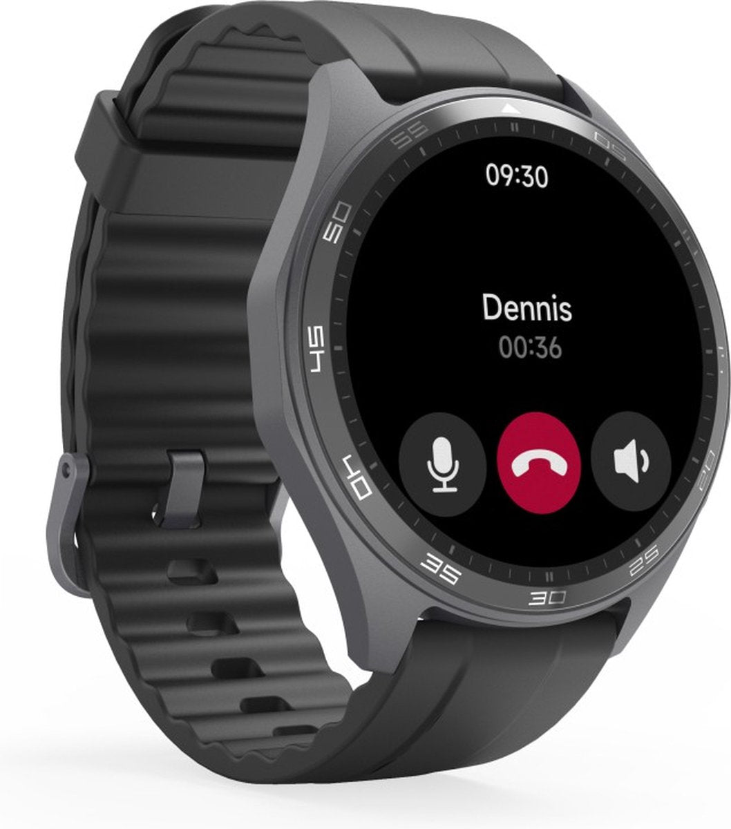 Hama Smartwatch 7010 – Anthrazit – Telefon, Bluetooth, GPS, Health, AMOLED, 110+ Sportmodi – 36 mm