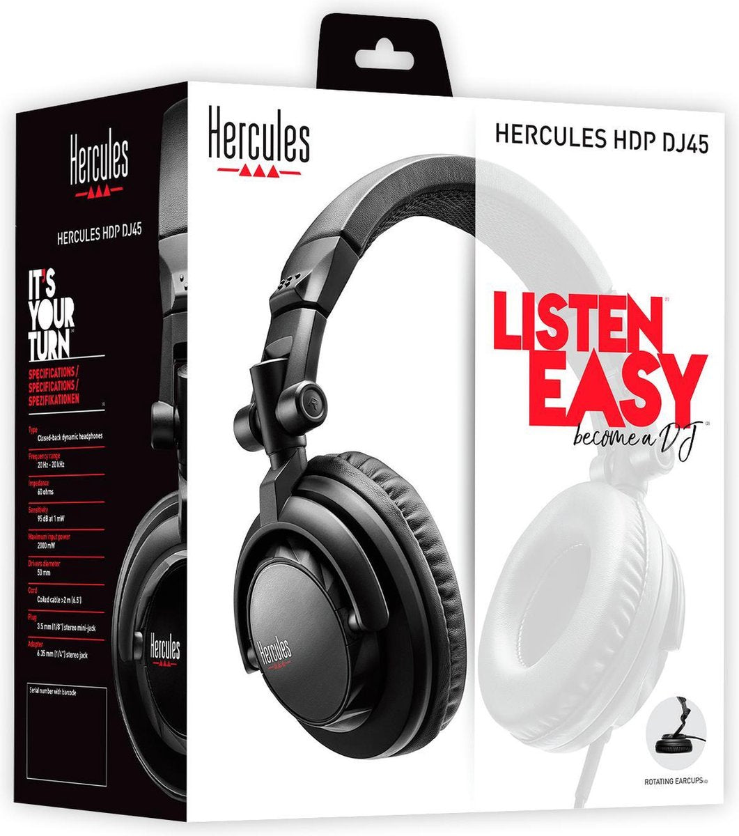 Hercules HDP DJ45 : Casque pour DJ
