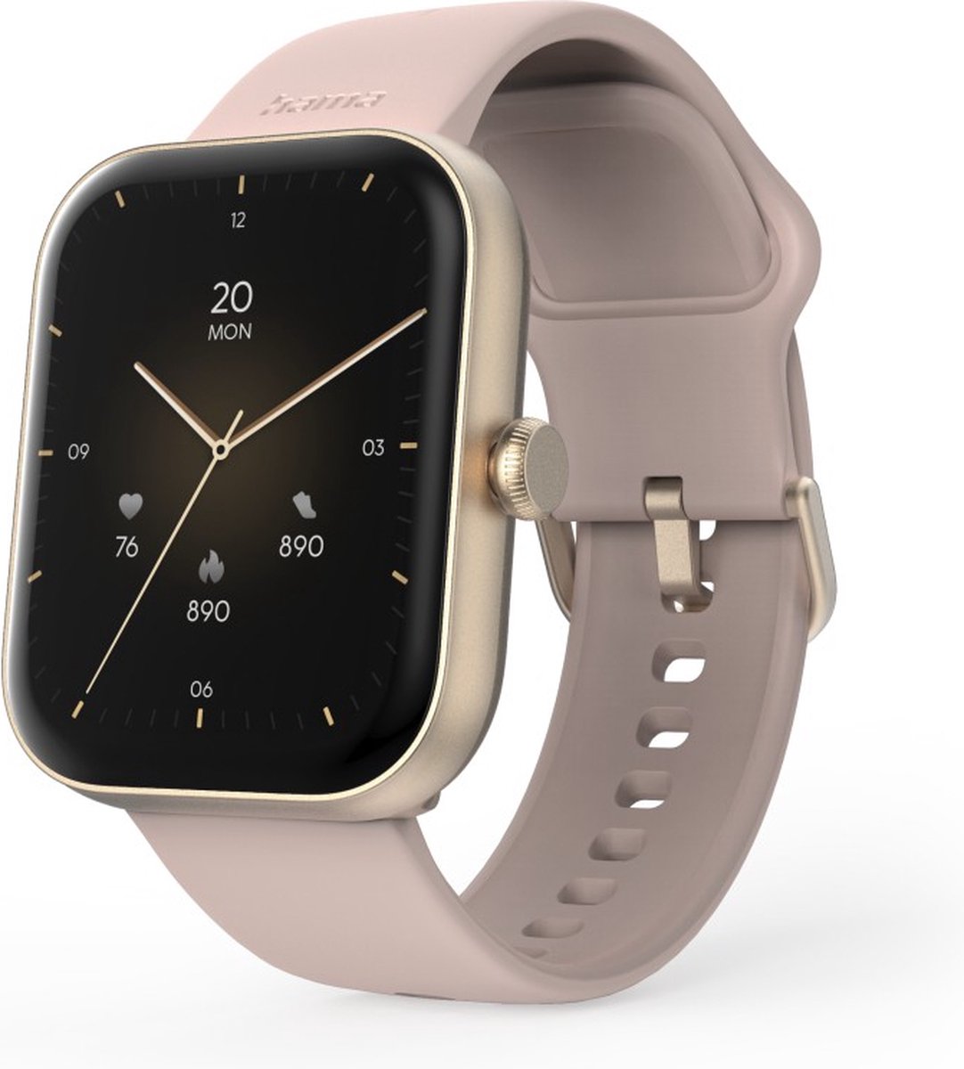 Hama Smartwatch 5000 – Pink Smartwatch with Phone, Waterproof, Sleep Analysis – 47 mm