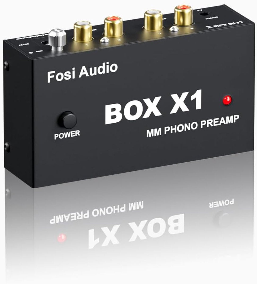 Fosi Audio Box X1 Phono-Vorverstärker für MM-Plattenspieler mit Cinch- und Kopfhörerausgang