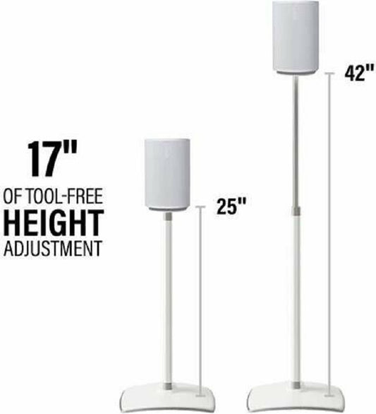 Sanus WSSE1A1-W2 Adjustable Speaker Stand for Sonos Era 100 – White