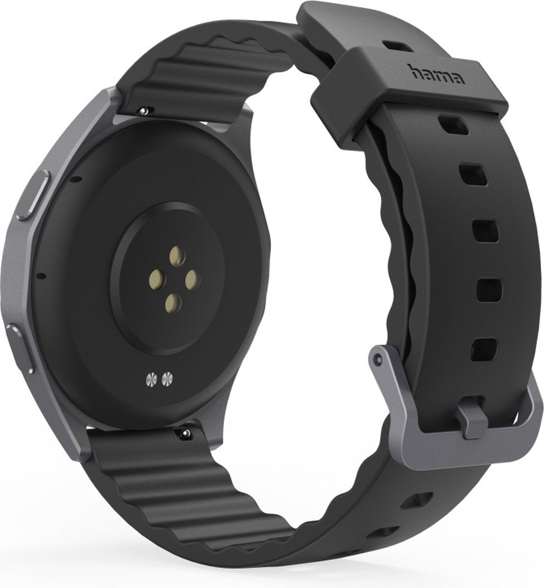 Hama Smartwatch 7010 – Anthrazit – Telefon, Bluetooth, GPS, Health, AMOLED, 110+ Sportmodi – 36 mm