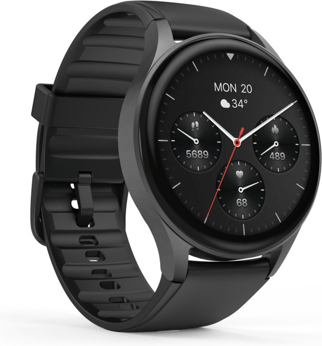 Hama Smartwatch 8900 – Black Smartwatch with Phone Function, GPS, AMOLED Display, Waterproof & 110+ Sports Modes