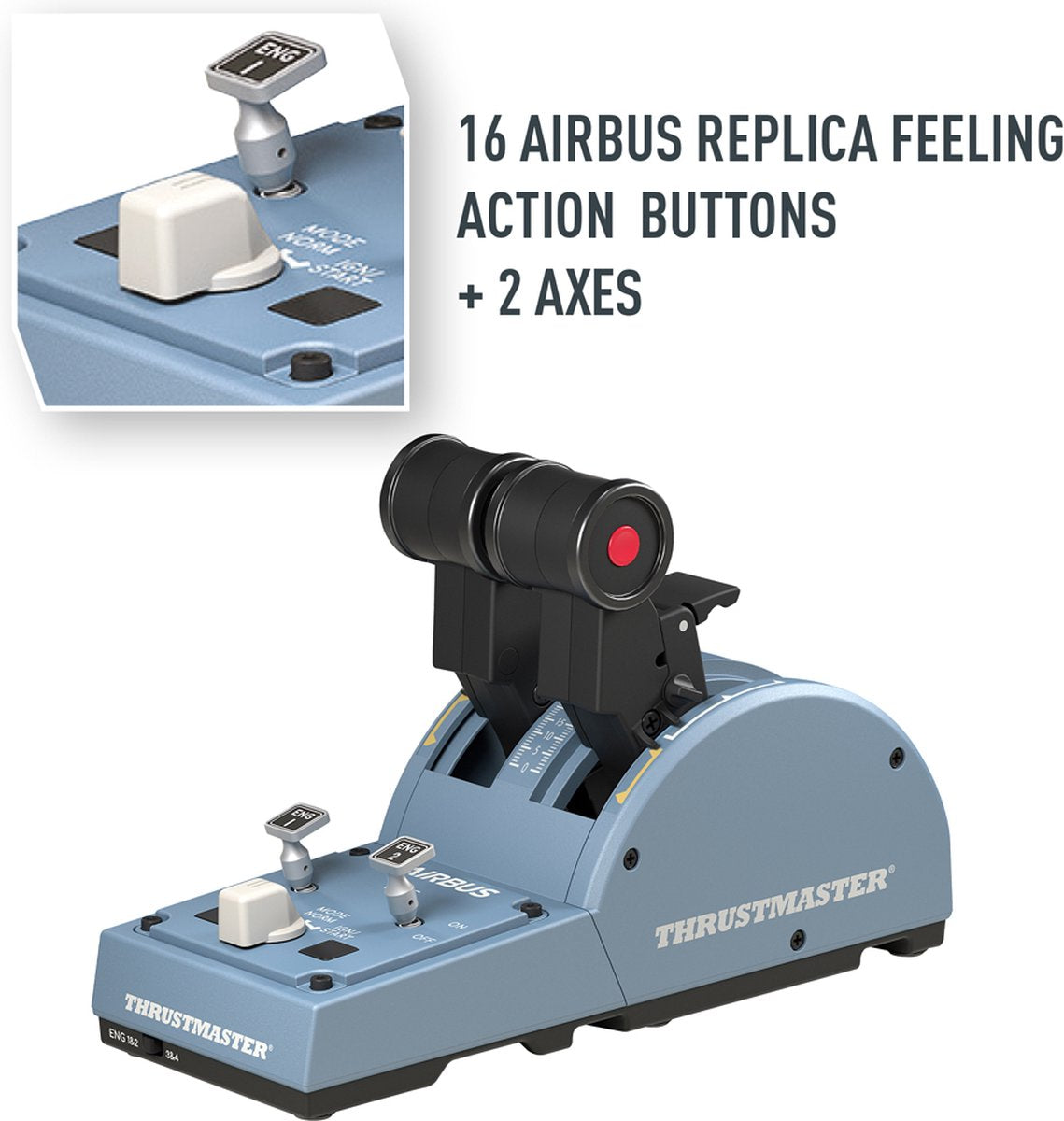 Thrustmaster TCA Officer Pack Airbus Edition + Rudder – Without Support – For PC