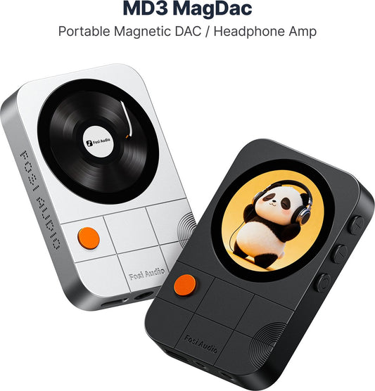 Fosi Audio MD3 – Magnetic Portable DAC & 4.4mm Headphone Amp with LCD Screen – Black