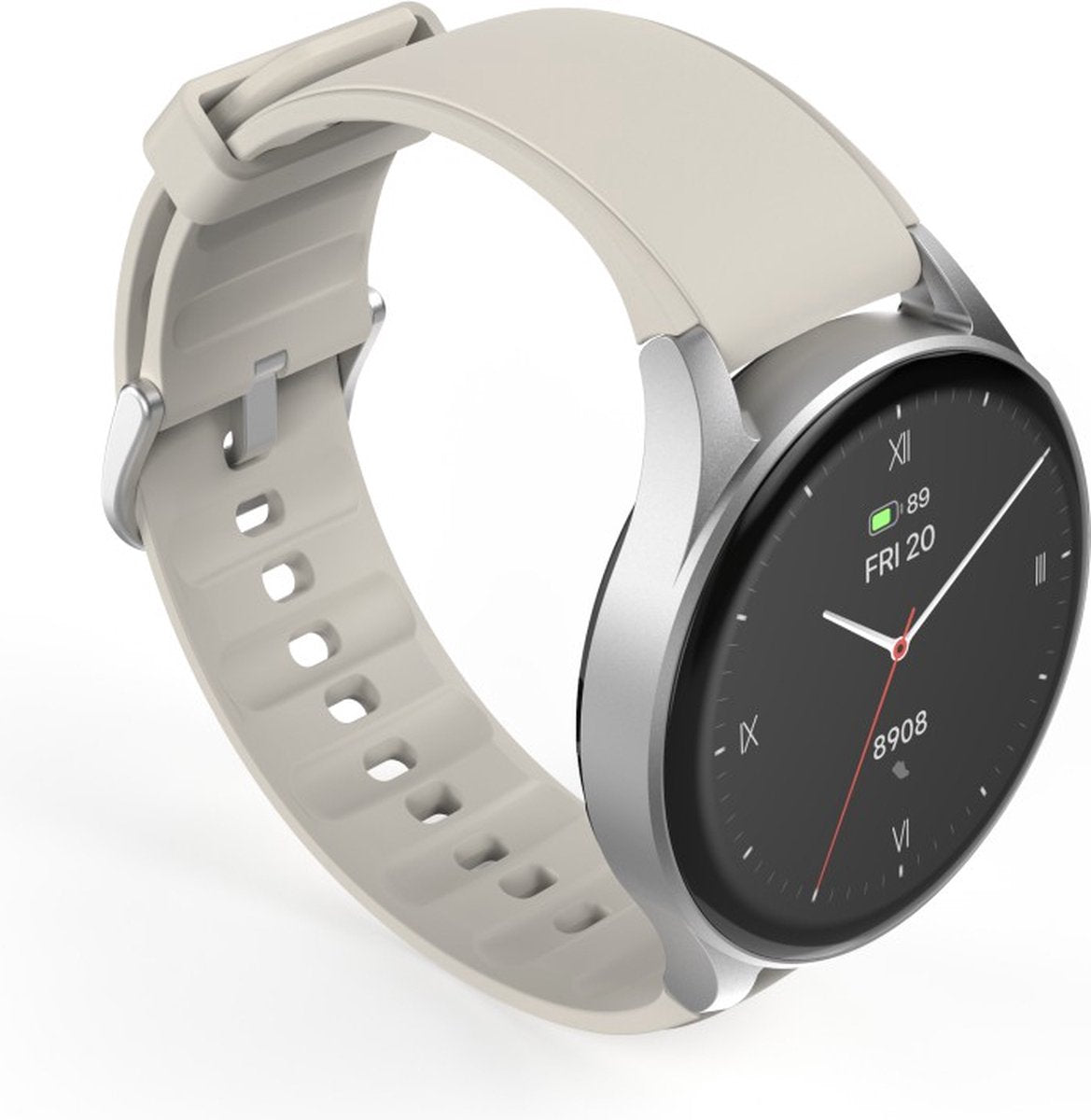 Hama Smartwatch 8900 – Silver Smartwatch with Phone, GPS, AMOLED Display, Waterproof & 110+ Sports Modes