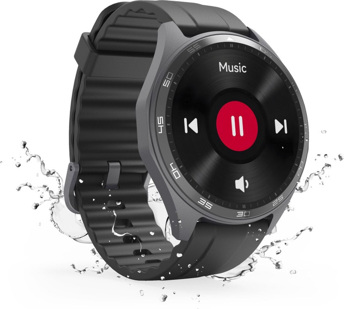 Hama Smartwatch 7010 – Anthrazit – Telefon, Bluetooth, GPS, Health, AMOLED, 110+ Sportmodi – 36 mm