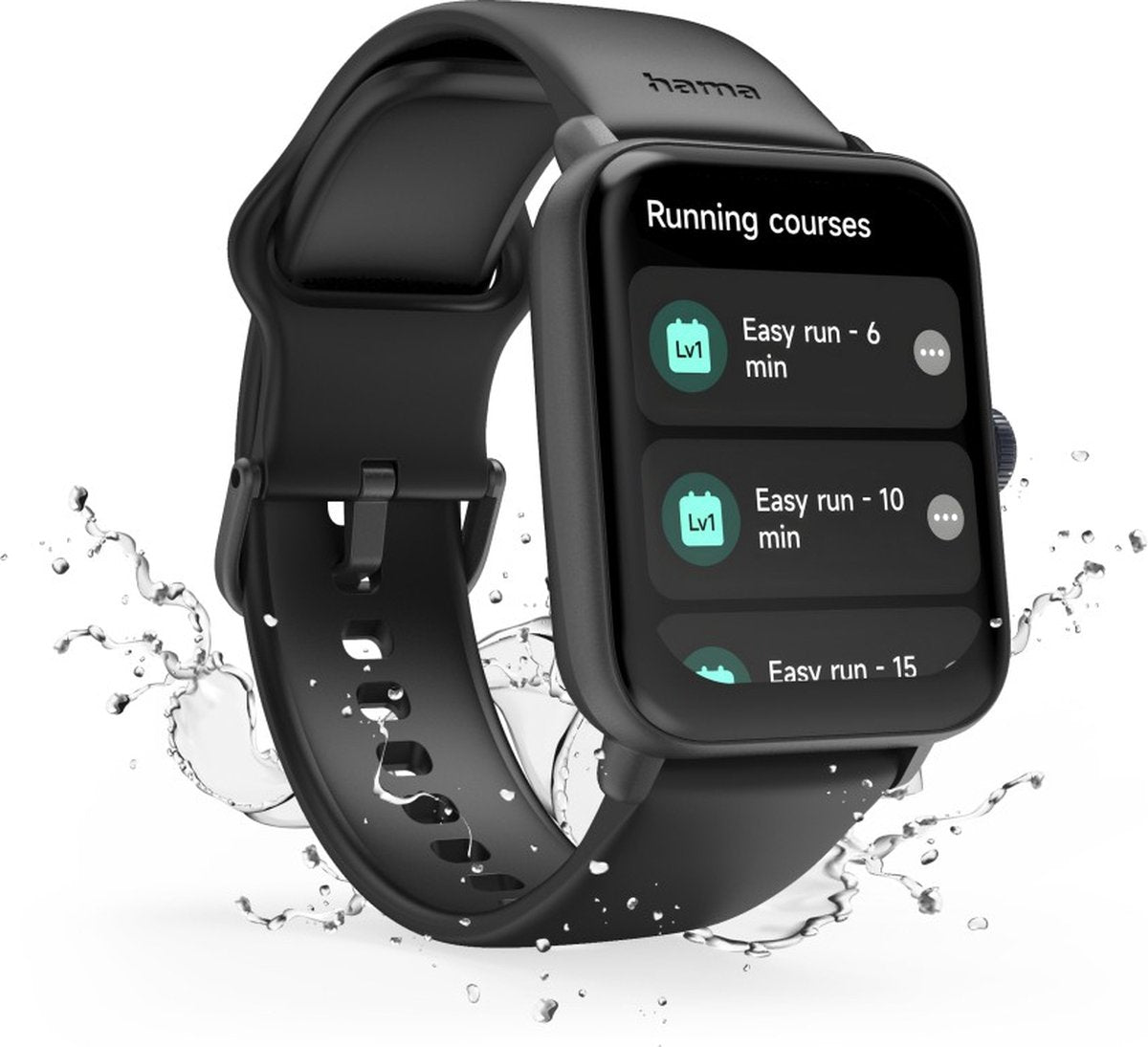 Hama Smartwatch 6010 – 44mm GPS Smartwatch with Phone Calls, Waterproof, TFT Display