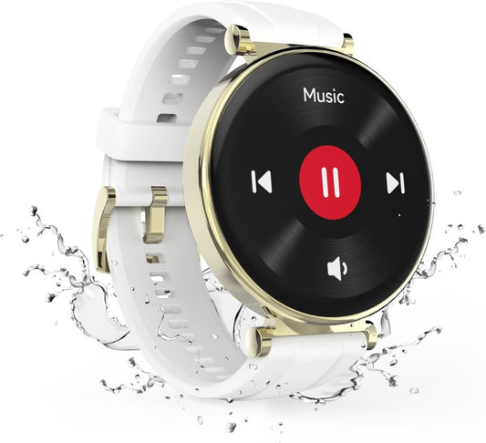 Hama Smartwatch 7000 – Montre Connectée AMOLED 43 mm, Téléphone, Étanche, Or