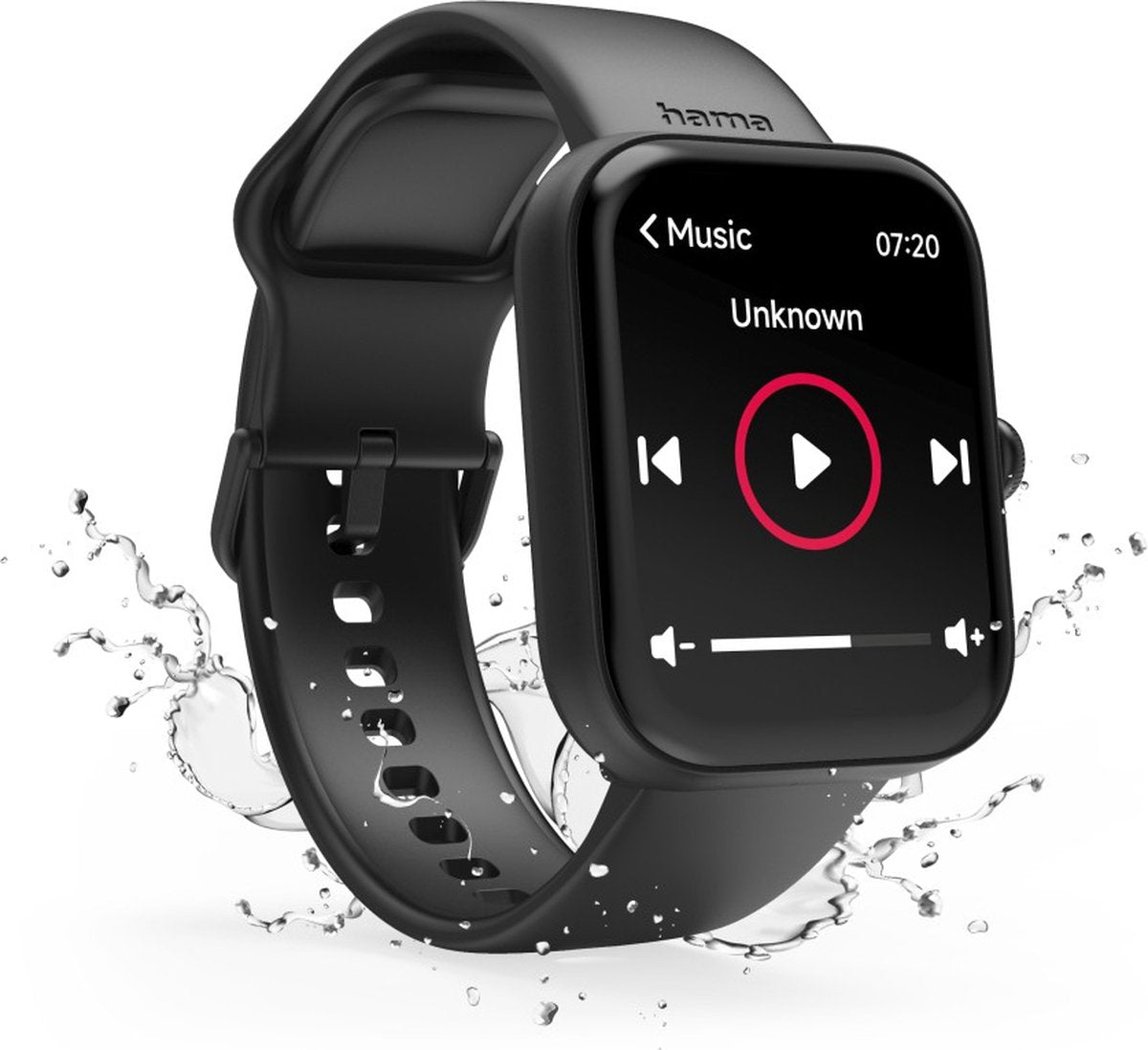 Hama Smartwatch "5000" with Phone, Sleep Analysis, Waterproof – Black – 47 mm