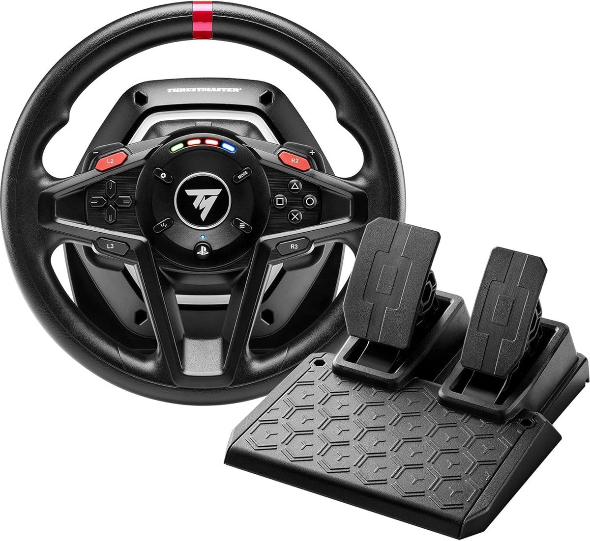 Thrustmaster T128-P + TH8S Shifter – Steering wheel + pedals + gear lever pack – PS4/PS5/PC