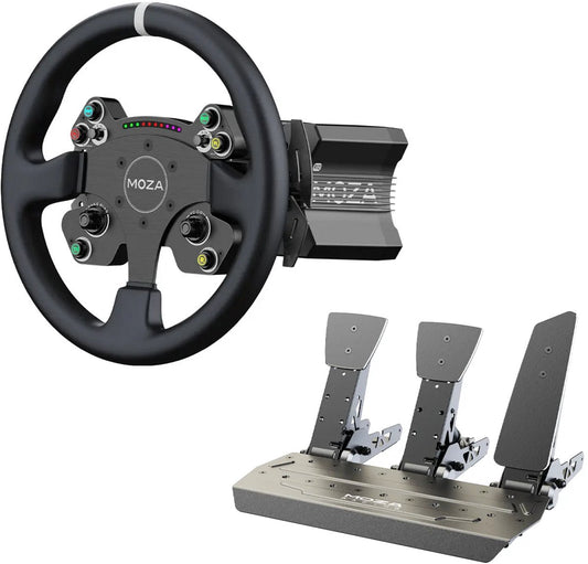 Moza Racing Bundle – R12 V2 Base + CS V2P Steering Wheel + SR-P Pedals