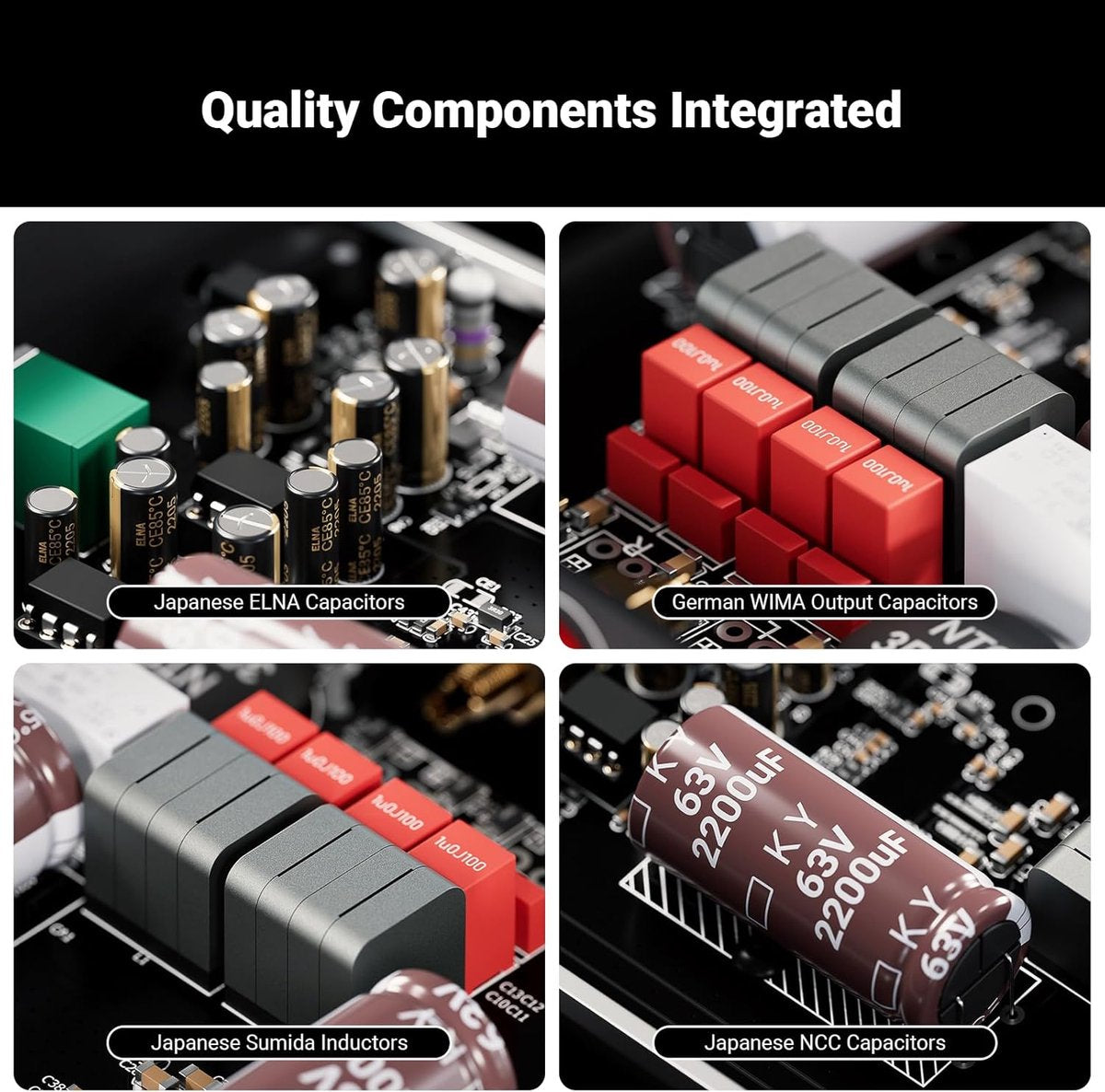 Fosi Audio V3 300W Class D HiFi-Stereoverstärker – Kompaktes Design mit fortschrittlicher Wärmeableitung – 48V 5A Netzteil inklusive