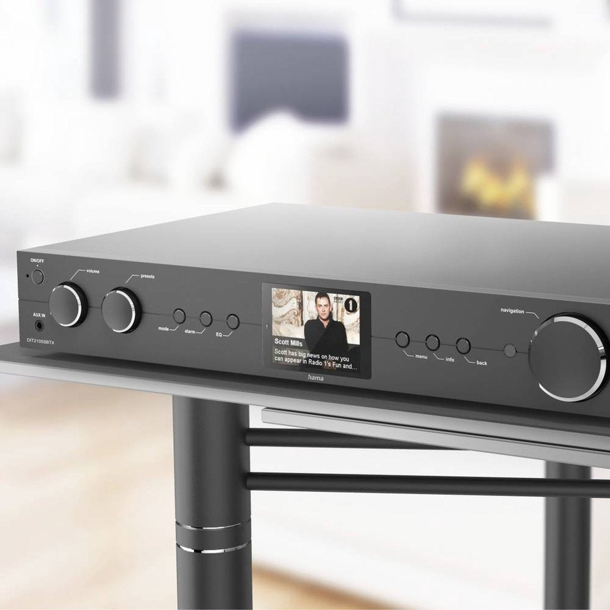 Hama Hifi-tuner DIT2105SBTX DAB+/Radio Internet/Bluetooth® RX/TX/App – Noir