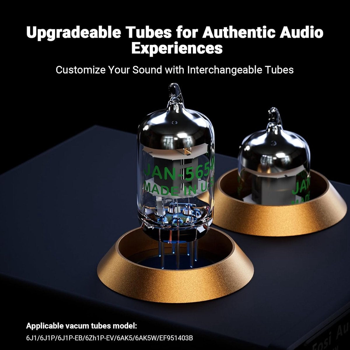 Fosi Audio Box X2 HiFi-Röhren-Phono-Vorverstärker für MM-Plattenspieler mit Multifunktionsknopf, einstellbarer Verstärkung, 3,5-mm-AUX-Eingang und Cinch-Ausgang