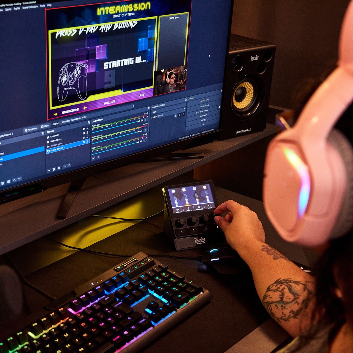 Hercules Stream 100, Contrôleur audio intuitif pour streaming live