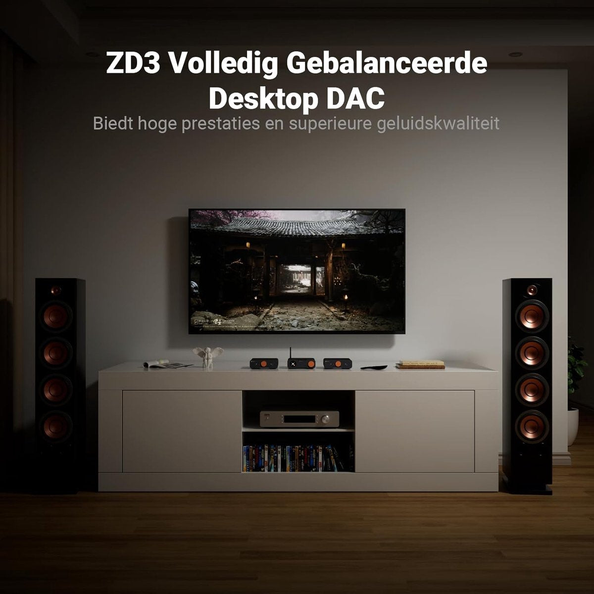 Fosi Audio ZD3 DAC Desktop-Vorverstärker – ES9039Q2M – HDMI ARC, Bluetooth, USB, Optisch, Koaxial – XLR/Cinch-Ausgänge mit Fernbedienung