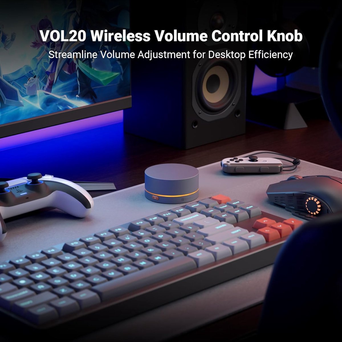 Fosi Audio VOL20 Bluetooth-Lautstärkeregler – USB-Multimedia-Rad für PC, Gaming, Desktop-Audio und Heimkino