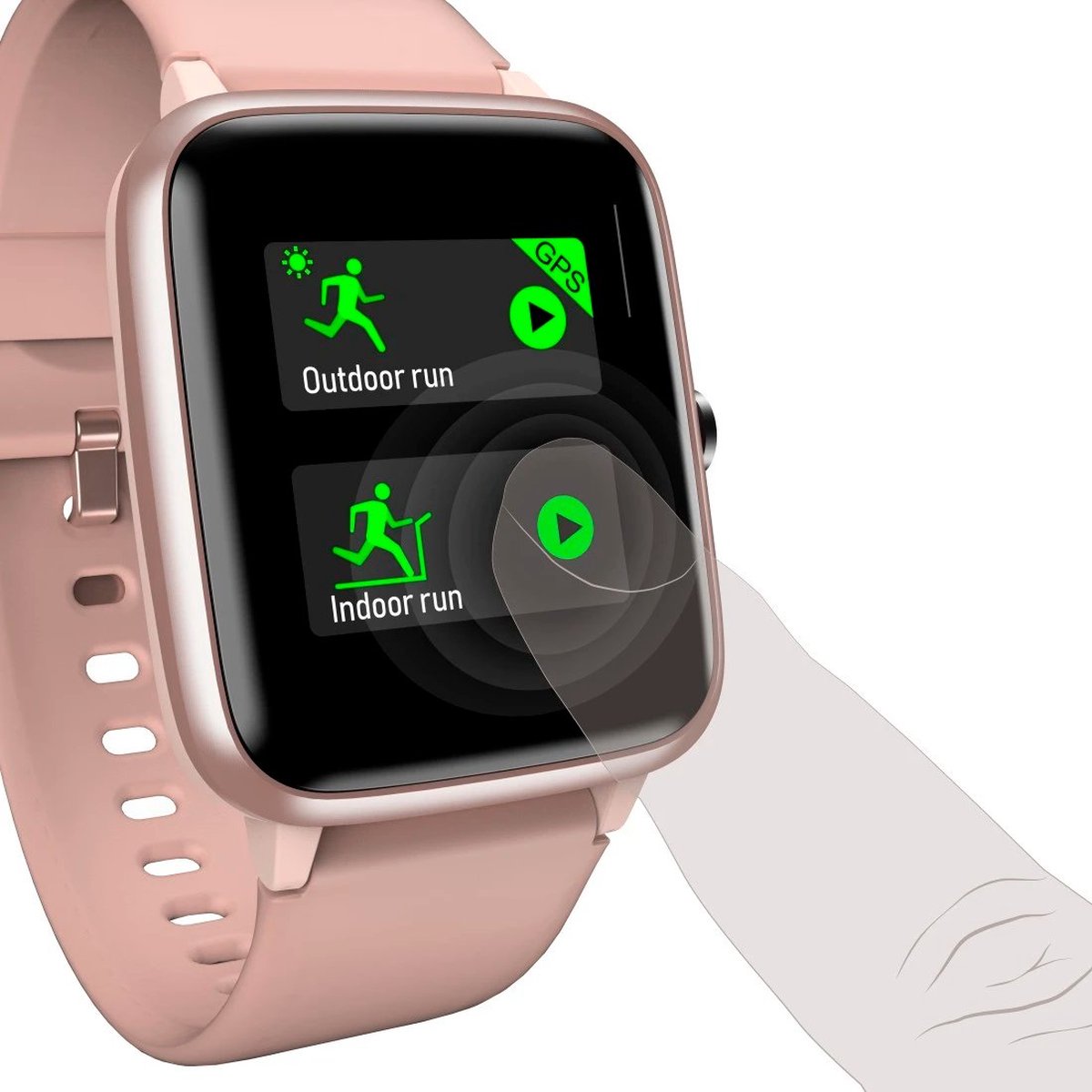 Hama Fit Watch 5910 – Waterproof GPS Smartwatch with Heart Rate Monitoring – Pink