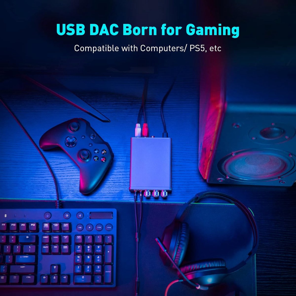 Fosi Audio K5 Pro DAC-Kopfhörerverstärker – USB-C / Koaxial / Optisch auf 3,5-mm-Klinke / Cinch – für Gaming