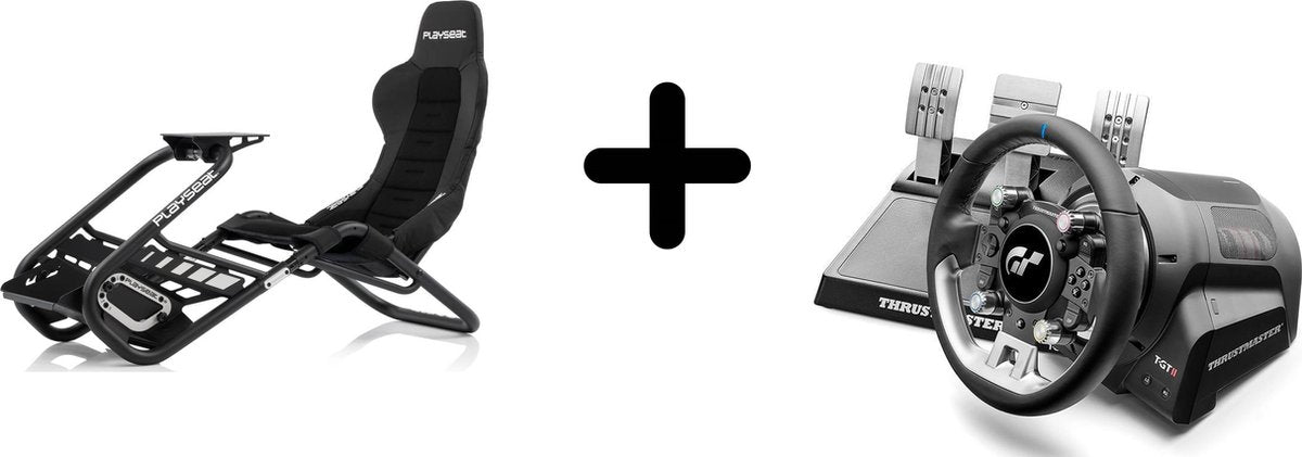 Thrustmaster T-GT II Racing Wheel + 3 Pedals + Playseat Trophy – Without Stand, With Seat
