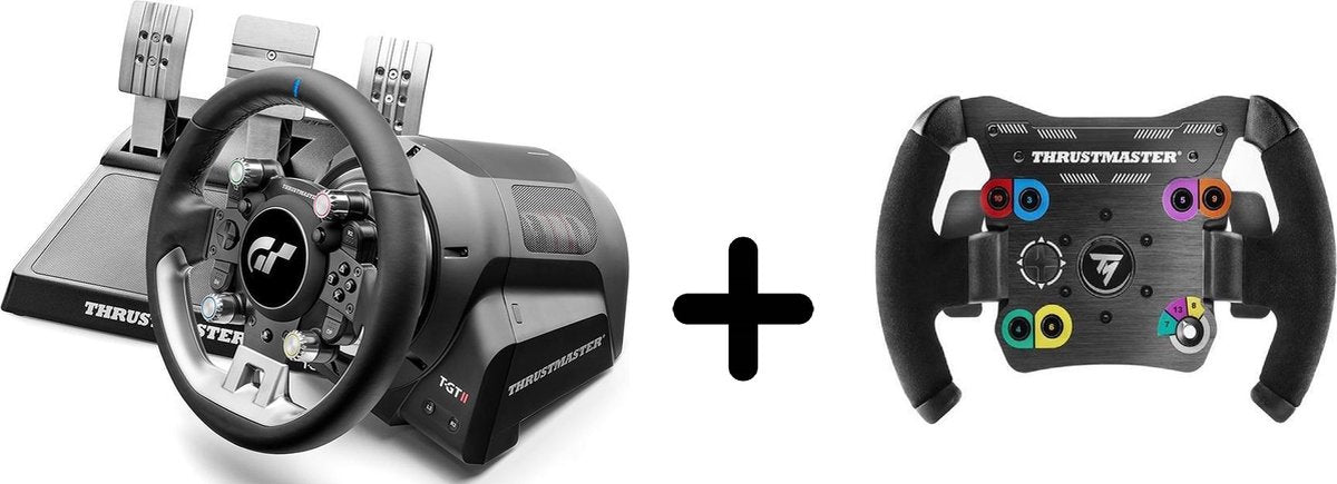 Thrustmaster T-GT II Steering Wheel + 3 Pedals + Open Wheel Add-On Steering Wheel – Without Stand – PS5/PS4/PC
