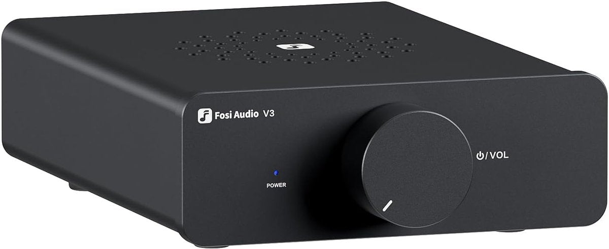 Fosi Audio V3 300W Class D HiFi-Stereoverstärker – Kompaktes Design mit fortschrittlicher Wärmeableitung – 48V 5A Netzteil inklusive
