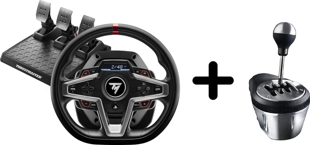 Thrustmaster T248-P Steering Wheel + 3 Pedals + TH8A Lever – Without Foot – PS5/PS4/PC