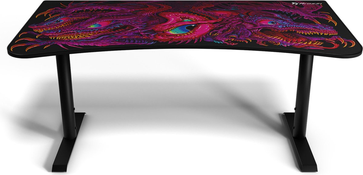 Arozzi Arena Gaming Desk - Crawling Chaos Bundle - Ergonomic Gaming Desk - Extra Large - Black/Red
