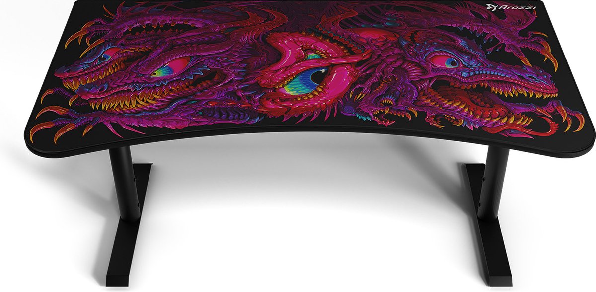Arozzi Arena Gaming Desk - Crawling Chaos Bundle - Ergonomic Gaming Desk - Extra Large - Black/Red