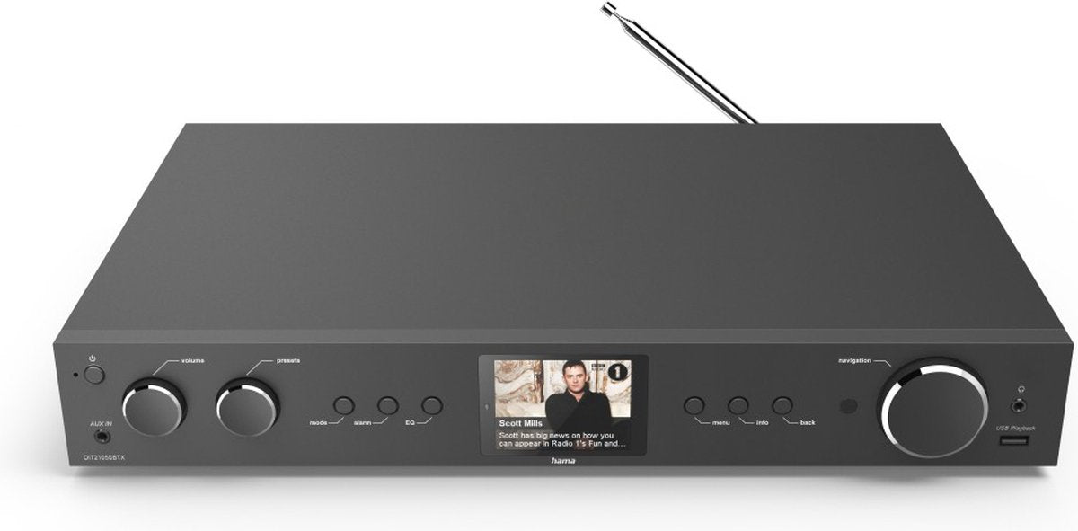 Hama Hifi-tuner DIT2105SBTX DAB+/Radio Internet/Bluetooth® RX/TX/App – Noir