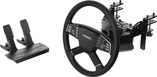 Moza Racing RS071 Truck Wheel Bundle + Multi-Function Stalks - Volant de camion professionnel avec commandes programmables - PC