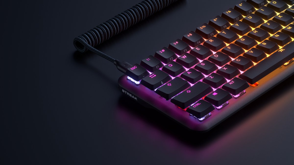 Fnatic STREAK65 LP – Clavier gaming mécanique low-profile – USB – QWERTY US International – Noir