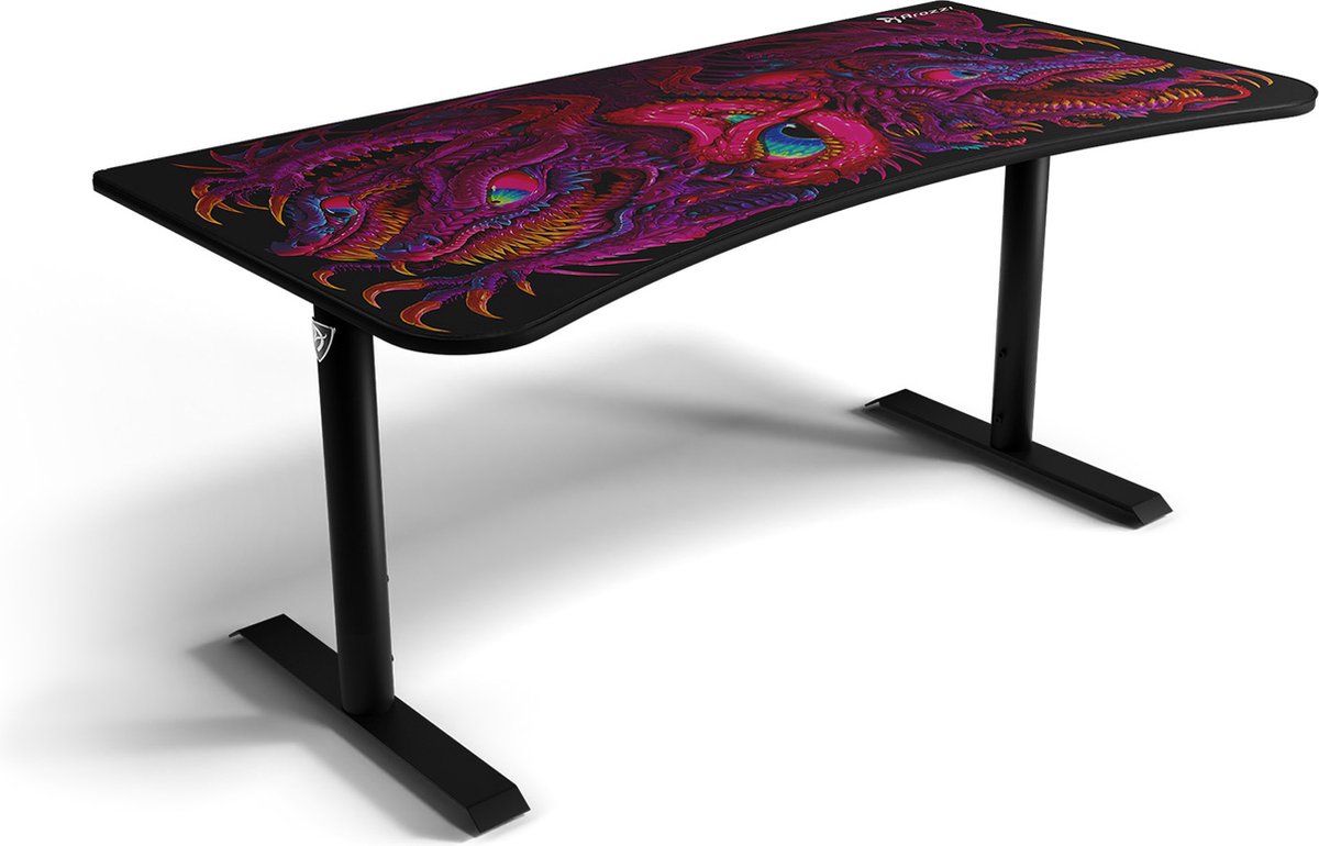 Arozzi Arena Gaming Desk - Crawling Chaos Bundle - Ergonomic Gaming Desk - Extra Large - Black/Red
