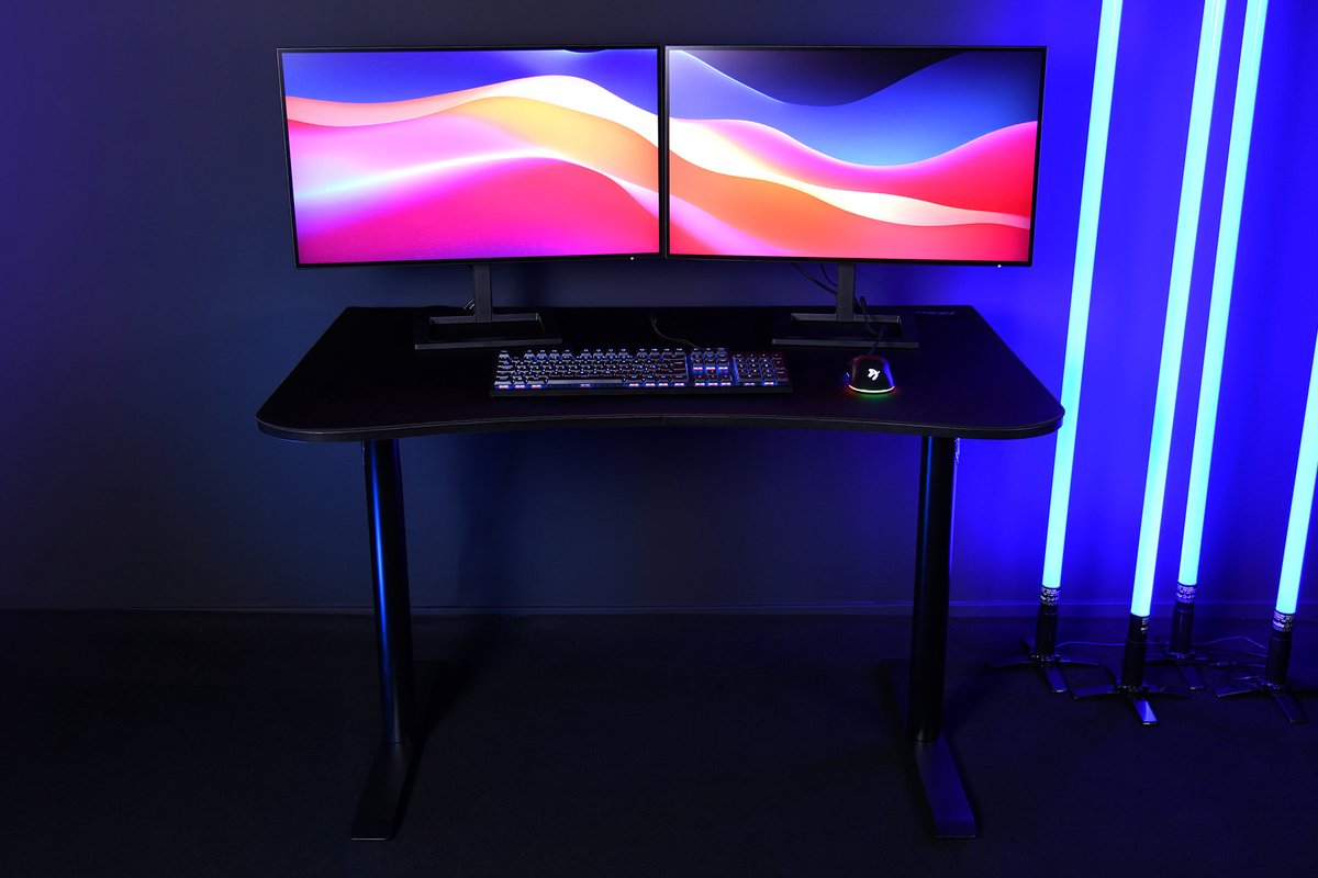 Arozzi Arena Small - Compact Gaming Desk - Pure Black
