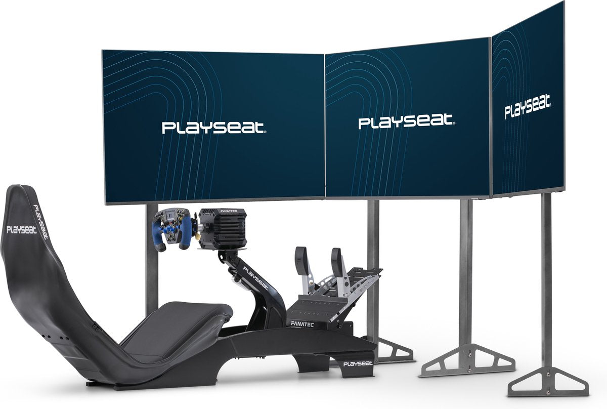 Playseat TV Stand Pro – Support Triple Écran Extensible – Argenté