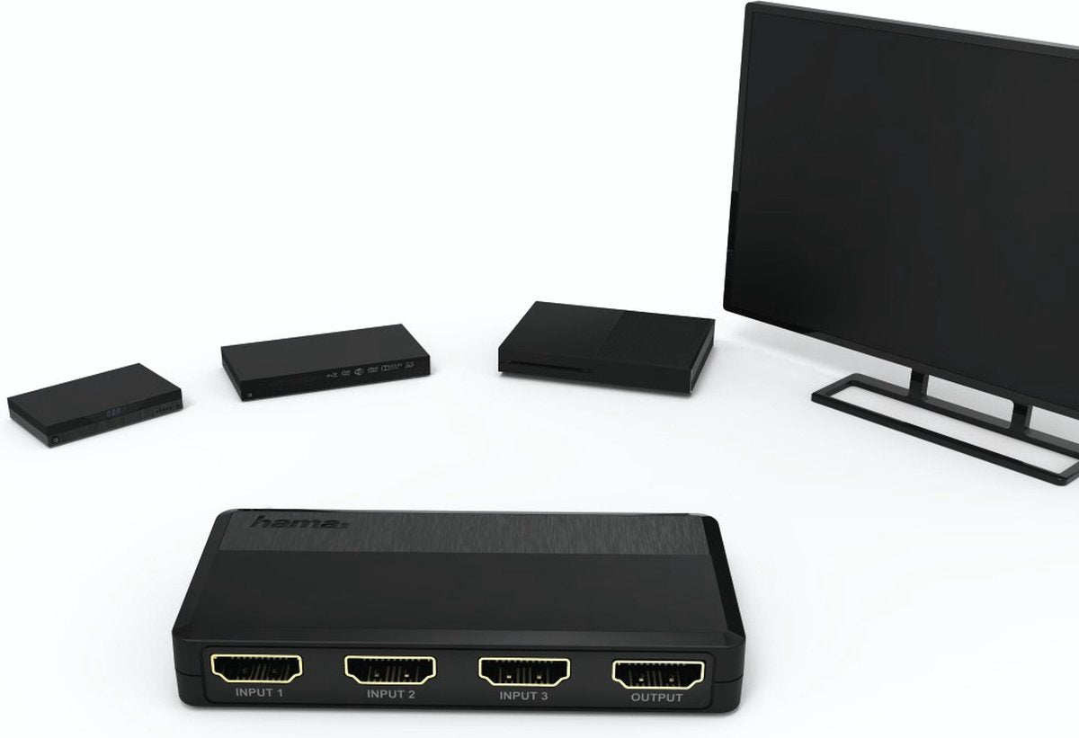 Hama HDMI™-Switch – 3 Eingänge, 1 Ausgang