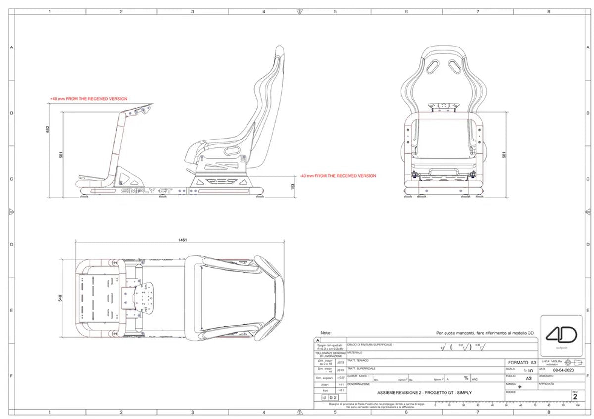 Res‑Tech SIMPLY Cockpit – Simulation chassis for racing wheel and pedal set