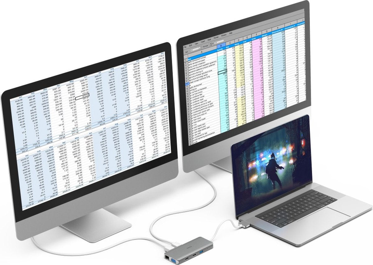 Hama USB-C Hub Multiport - 12 ports - pour Apple MacBook Air et Pro