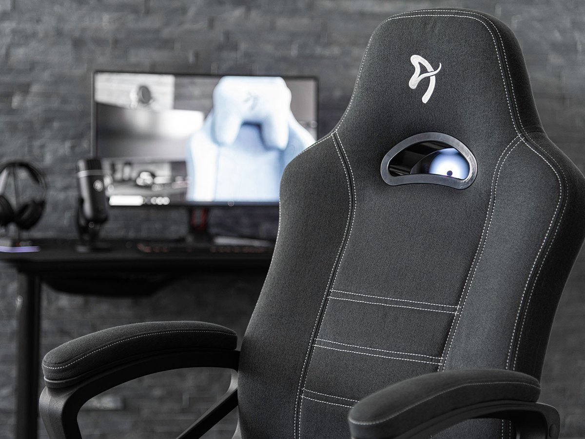 Gaming chair - Black/grey woven fabric - Grey logo