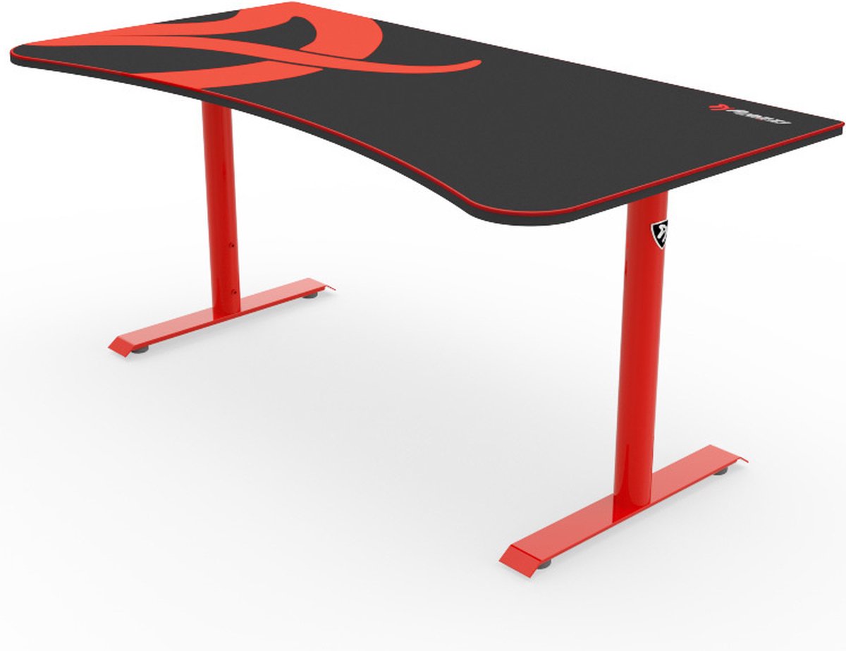 Arozzi Arena - Gaming Desk - Red Frame + Arena Box2 Top - Black