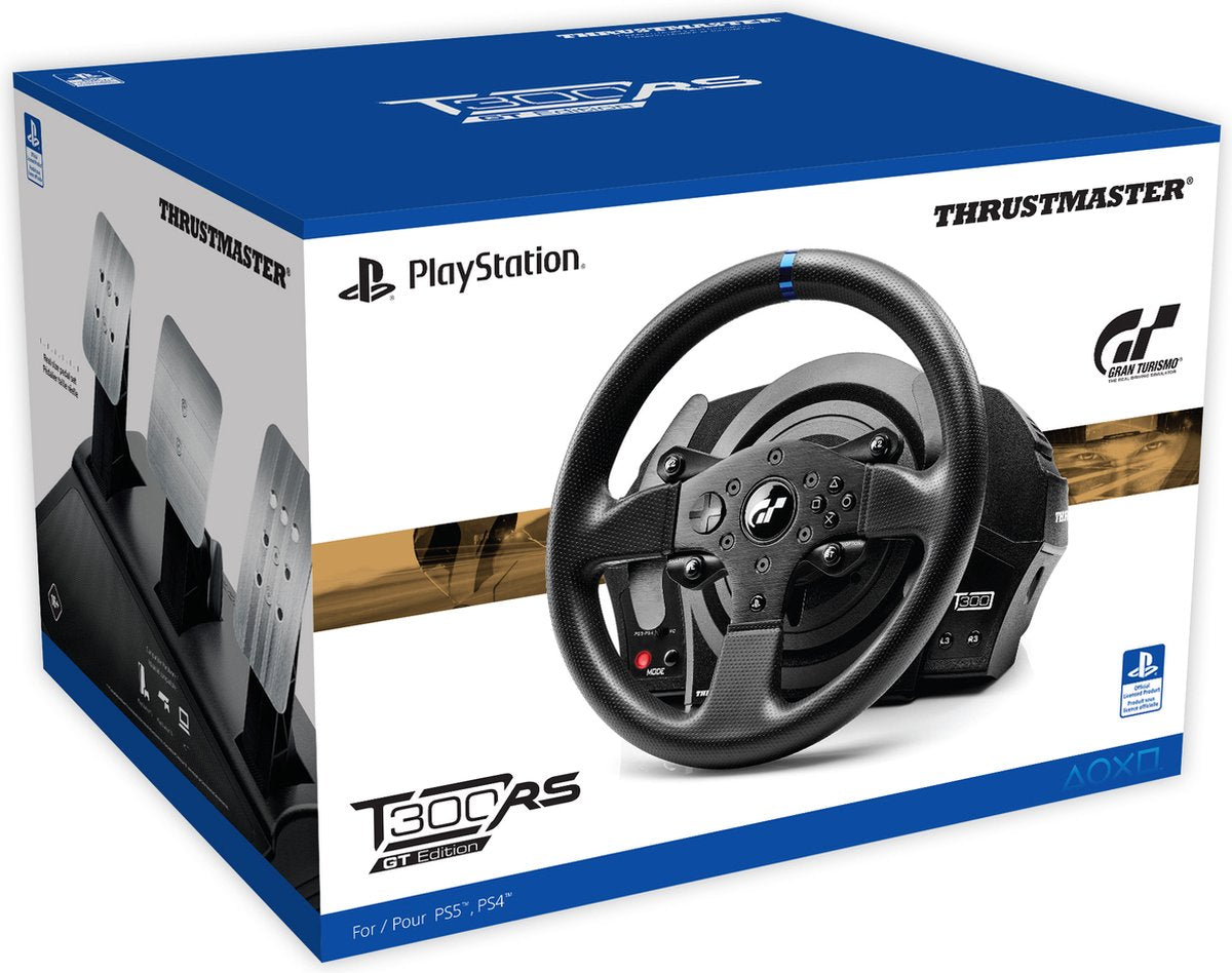 Thrustmaster T300 RS GT + Support Wheel Stand Pro – Force Feedback Steering Wheel – Black – PC, PS4, PS5