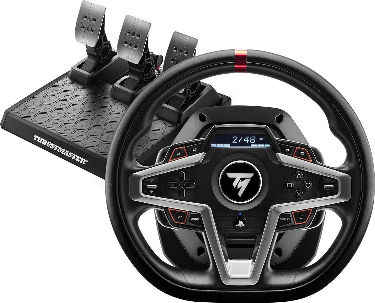 Thrustmaster T248-P Steering Wheel + 3 Pedals + TH8A Lever – Without Foot – PS5/PS4/PC