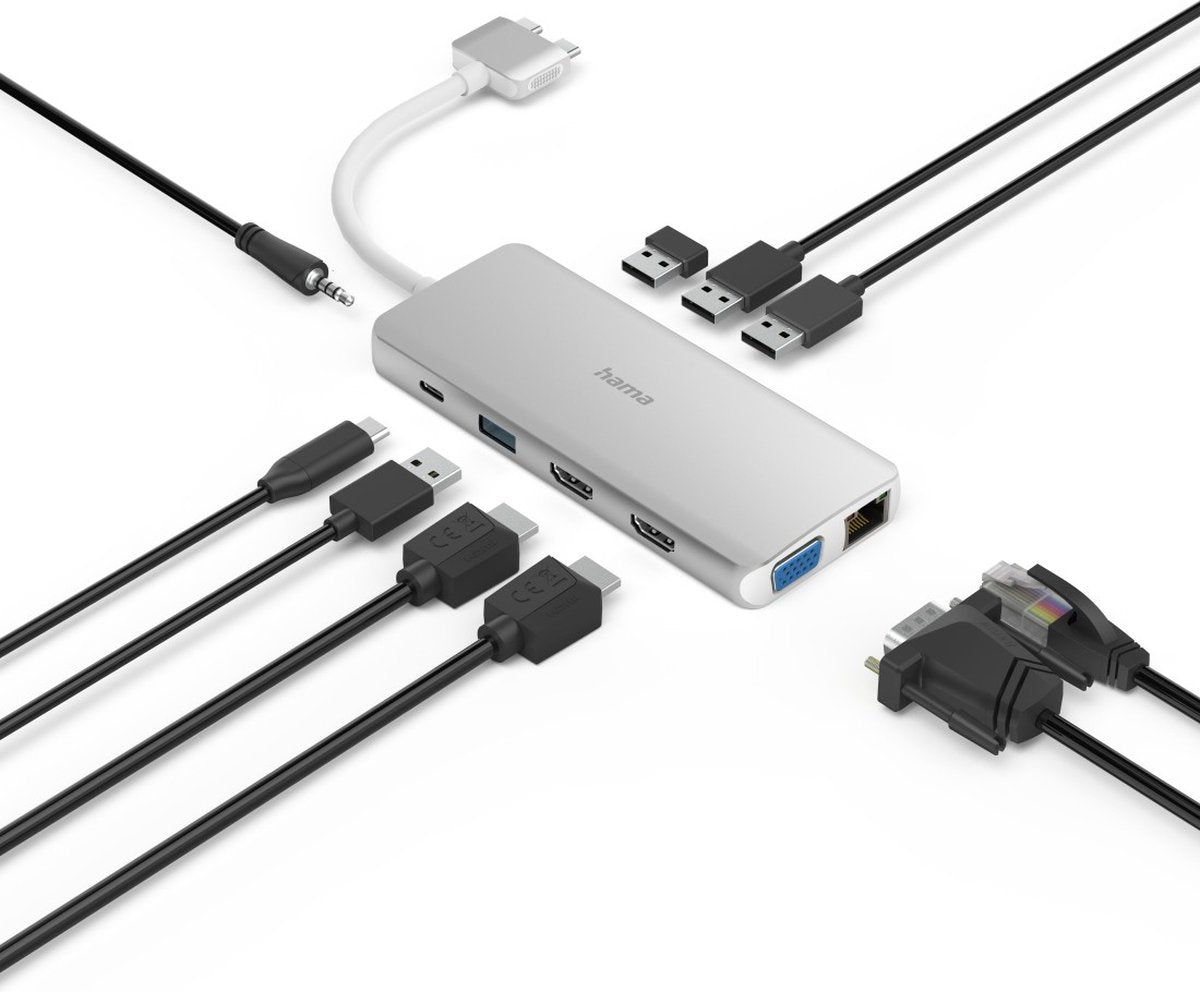 Hama USB-C Hub Multiport - 12 ports - pour Apple MacBook Air et Pro