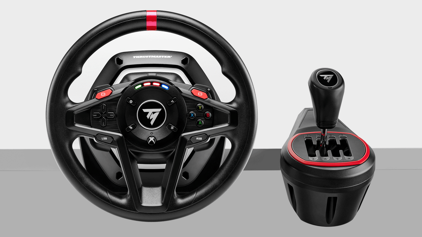 Thrustmaster T128-X + TH8S Shifter - Volant de course avec pédales - Force Feedback - avec levier de vitesse - Xbox Series et PC
