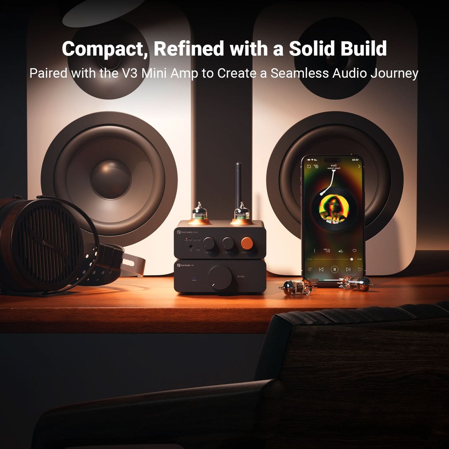 Fosi Audio GR40 – HiFi-Röhren-DAC mit Kopfhörerverstärker und Vorverstärker – hochauflösende USB-/optische/koaxiale Dekodierung