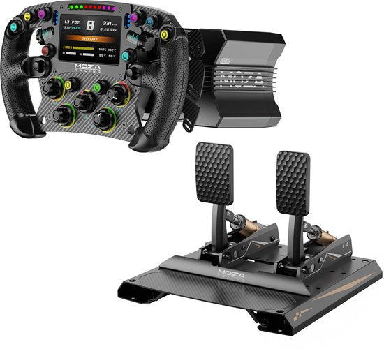 f1 stuur ps4 met pedalen Moza Racing – F1 Expert Kit – R12 V2 Basis + FSR2 Stuur + CRP2 Pedalen – Urban-Tech
